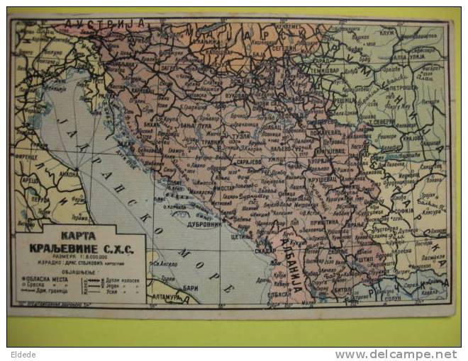 Servian Map Yugoslavia Albania - Serbia