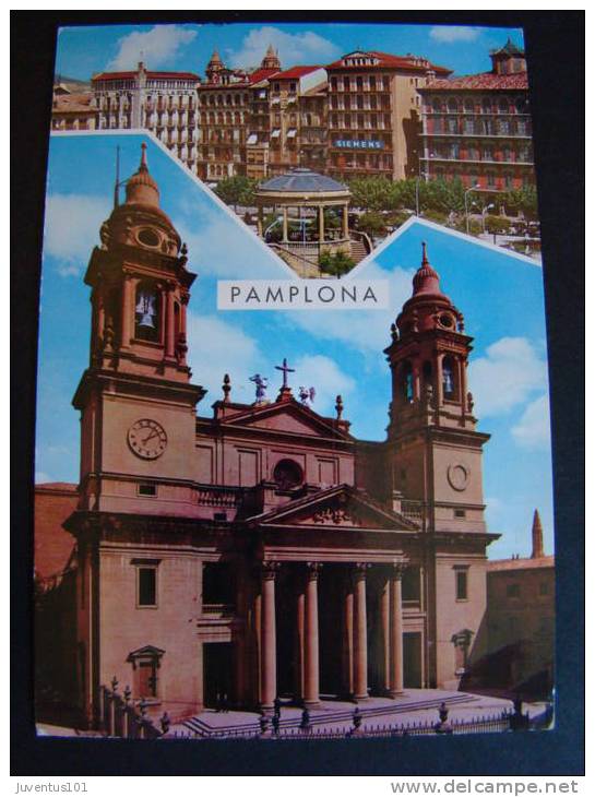 1443 Z - CPM ESPAGNE-Pamplona-Plaza Del Castillo Y Catedral - Navarra (Pamplona)