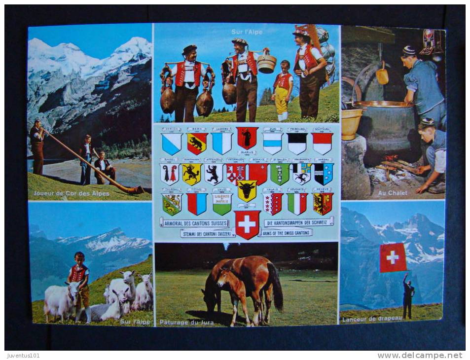 1428 Z - CPSM SUISSE-Armorial Des Cantons Suisses Et Diverses Vues - St. Anton