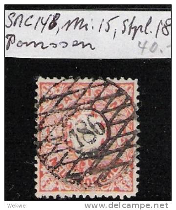 Sac148/ SACHSEN -  Mi. 15, Stempel 186, Pomsen - Sachsen