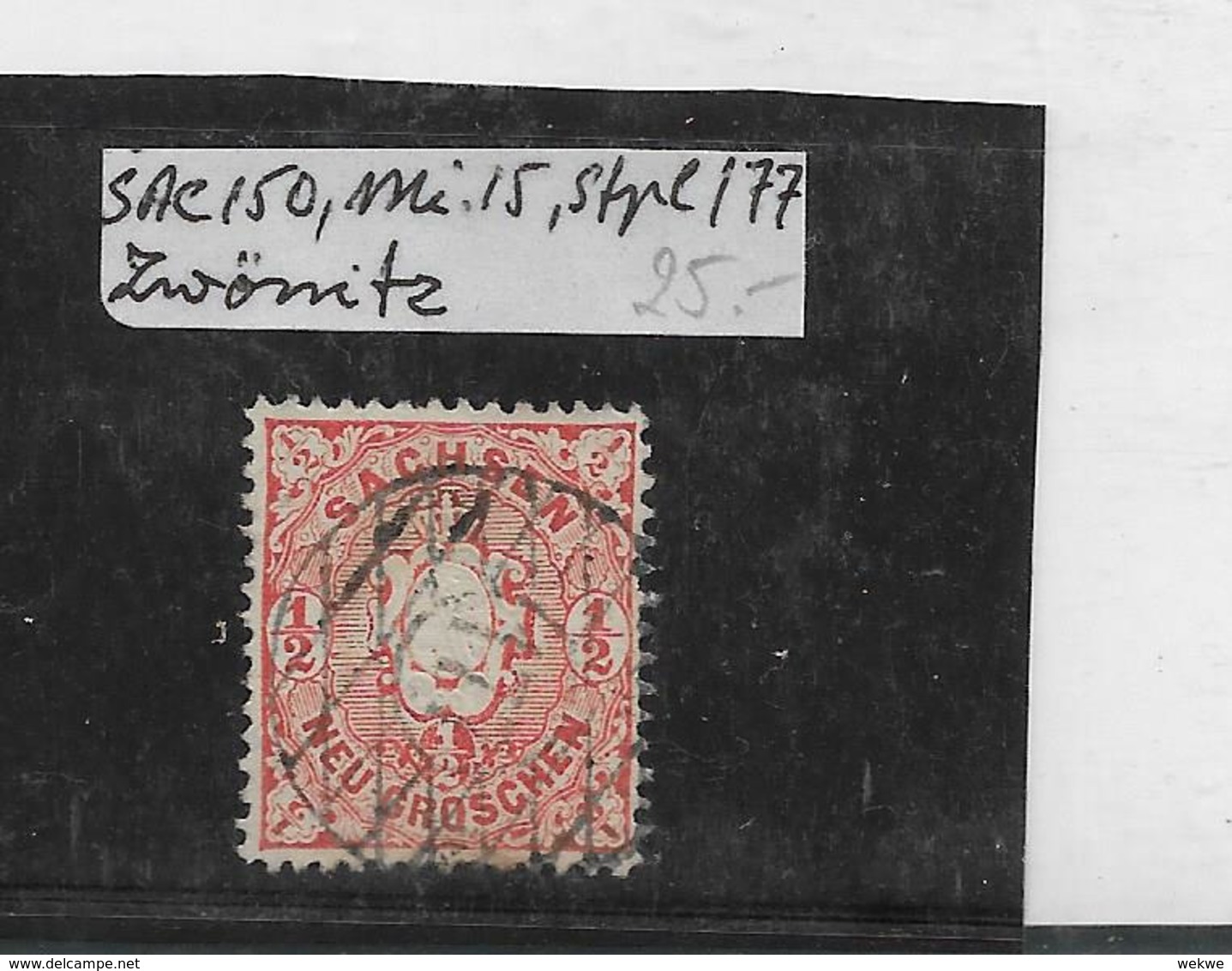 D-Sac129  Sachsen,  Mi. 15, Stempel 177, Zwönitz - Sachsen