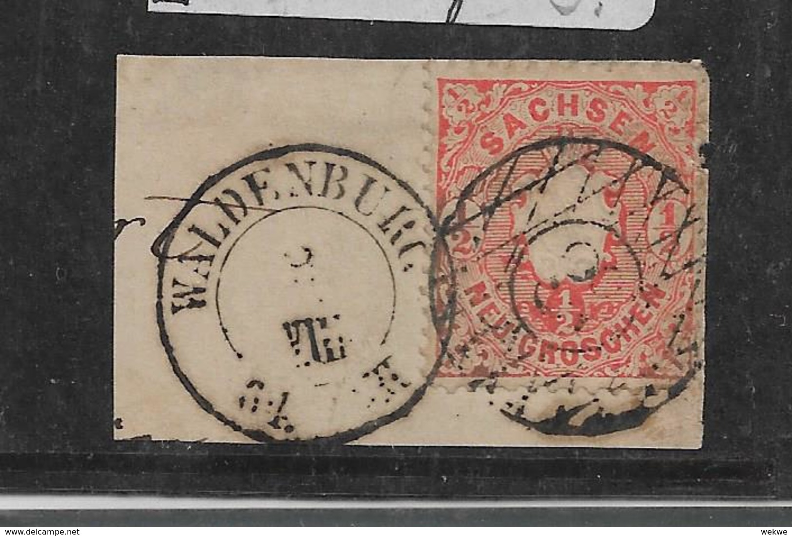 D-Sac132/ Sachsen, Mi. 15, Stempel 85,Briefstück, Waldenburg - Sachsen