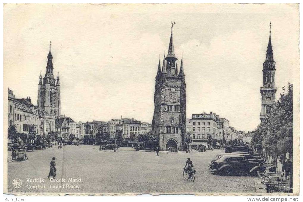 Kortrijk Grote Markt - Courtai Grand-Place - Ed Nels - 1947 - Circulé - Animée -TBE - Kortrijk