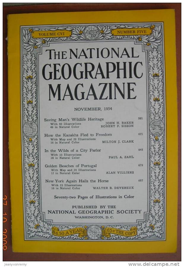 National Geographic - November 1954, Vol. 106, No. 5. Seventy-two Pages Of Illustrations In Color - Géographie