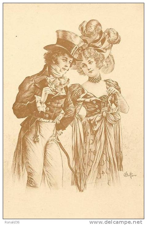 Carte BOTTARO Un Couple ( Chapeaux) - Bottaro