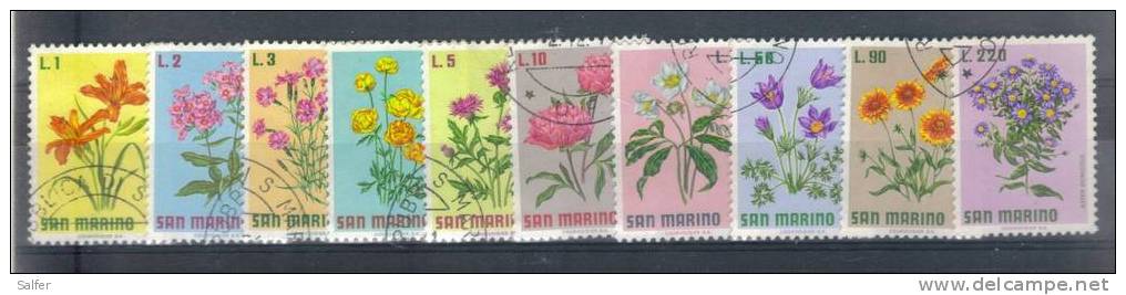 SAN MARINO -  1971  Fiori  -  Usata - Used Stamps