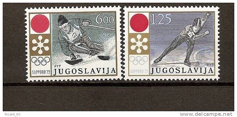 Timbre(s) Neuf(s) De Yougoslavie, Jeux Olympiques De Sapporo, Patinage De Vitesse, Descente - Winter 1972: Sapporo