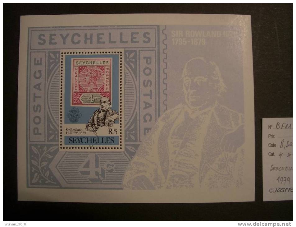 SEYCHELLES  * *  De  1979     "  100 Ans Mort De Sir Rowland HILL  "  1 Bloc - Seychellen (1976-...)