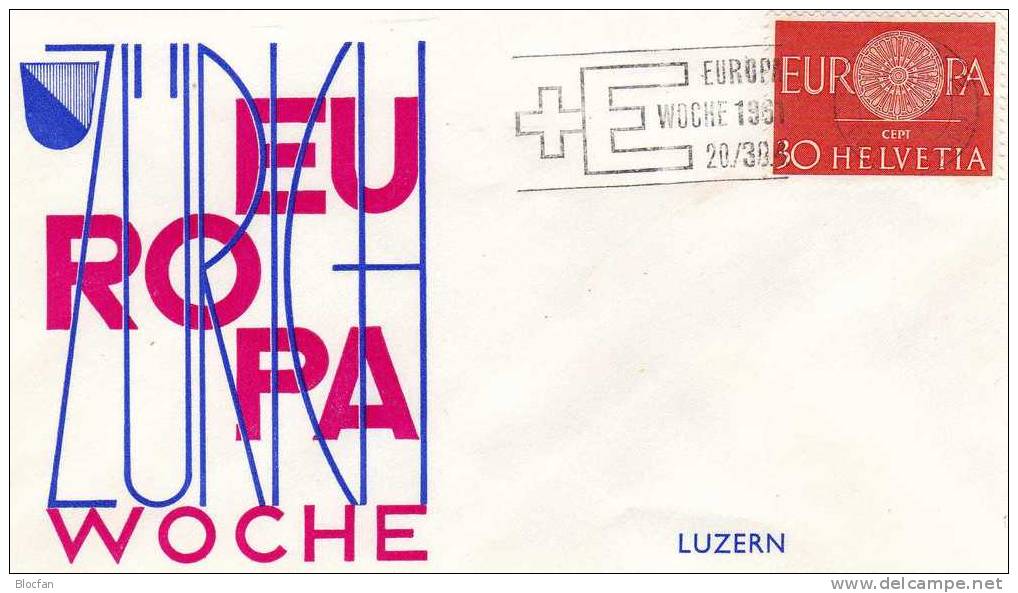 Sonderbrief „ Römisches Wagenrad “ Europa - Woche 1961 In Luzern Schweiz 720 + FDC 2€ - 1961