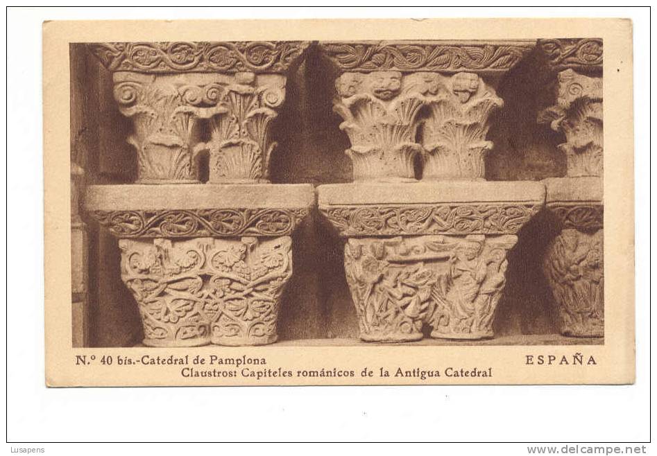 OLD FOREIGN 1122 - ESPAÑA SPAIN - PAMPLONA - CLAUSTROS CAPITELES ROMÁNICOS DE LA ANTIGUA CATEDRAL - Navarra (Pamplona)