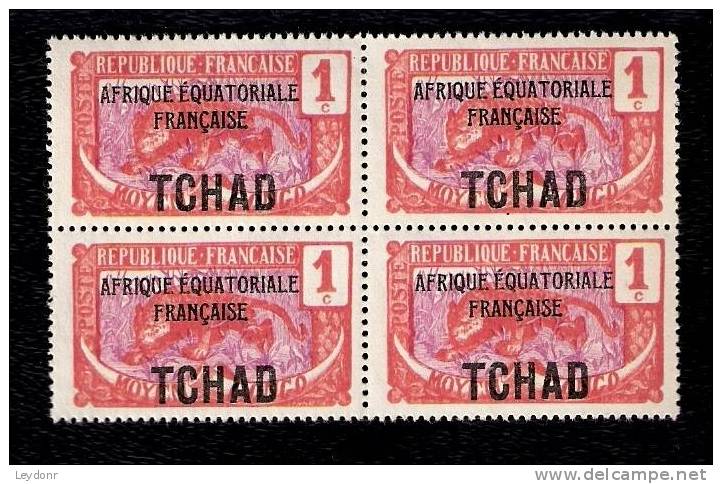 Chad - Afrique Equatoreiale Francaise - TCHAD - Block Of 4 - Mint Never Hinged - Scott # 19 - Chad (1960-...)