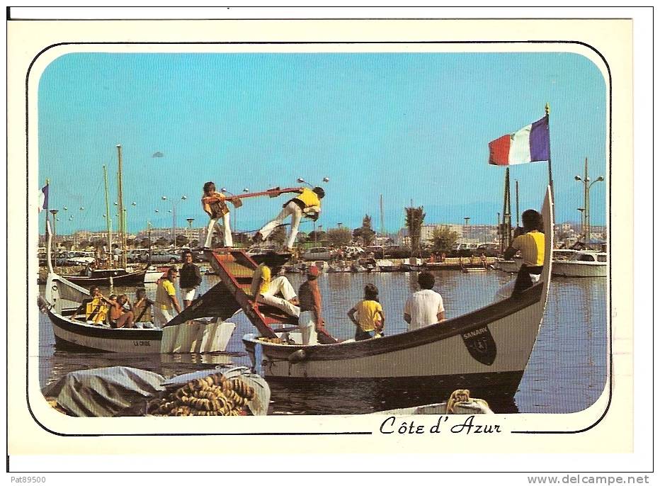 06 JOUTES PROVENCALES CPM N° 400-13 Circulée 1987 Sous Enveloppe / TBE Sanary Sur Une Barque - Jeux Régionaux