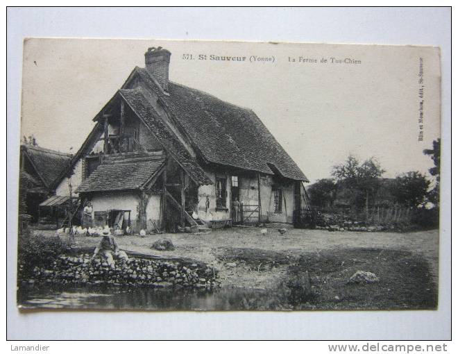 CPA - 89 - SAINT SAUVEUR - Ferme De Tue-Chien - Pêcheur - Saint Sauveur En Puisaye