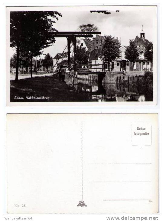 Ak Von EDAM, Hakkelaarsbrug Belebt VAN Leer´s Fotodrukind N. V. Echte Fotografie 754; No. 23. - Edam