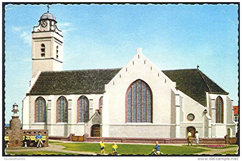 AK KATWIJK Kirche Belebt Tretroller Fahrradfahrer DEMUCOLOR 3534 - Katwijk (aan Zee)