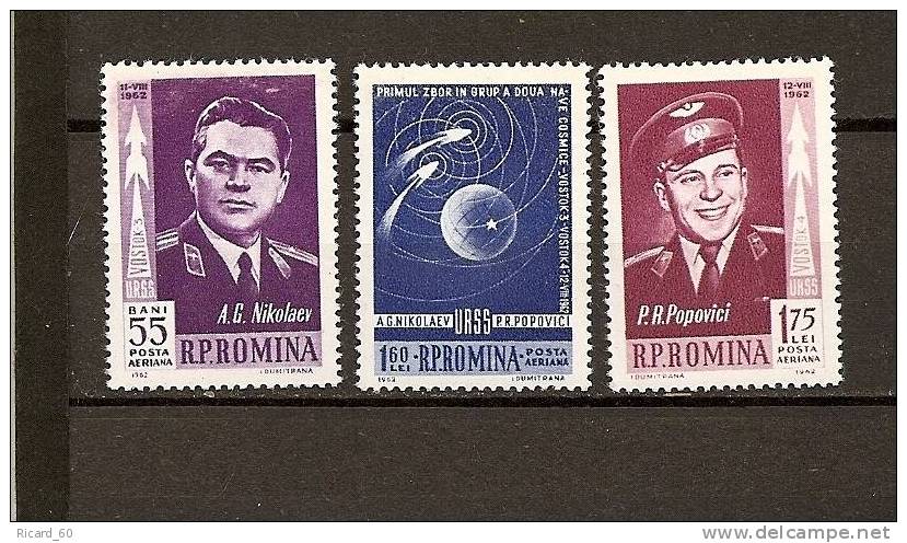 Timbre(s) Neuf(s) De Roumanie, 1er Vol Spatial Groupé, Vostok 3, A G Nikolaïev, Popovitch, Poste Aérienne - Nuovi