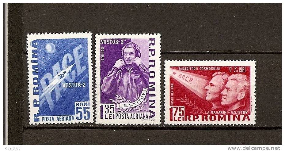 Timbre(s) Neuf(s) De Roumanie, 2è Vol Des Soviétiques Dans L'espace, Titov, Gagarine, Vostok II,  Poste Aérienne - Unused Stamps