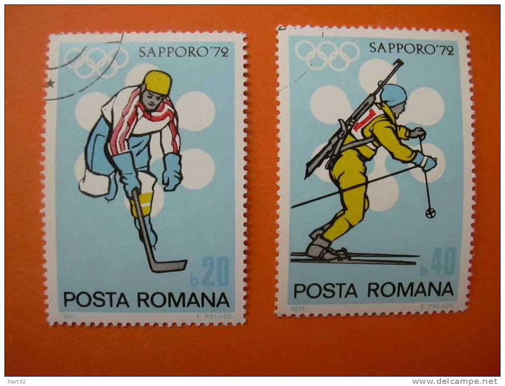 POSTA ROMANA 4 Timbres JO SAPPORO 1972 - Winter 1972: Sapporo