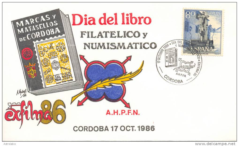 Espagne 1986 " Journée Du Livre Philatélique, Córdoba " Obliteration Livre - Franking Machines (EMA)