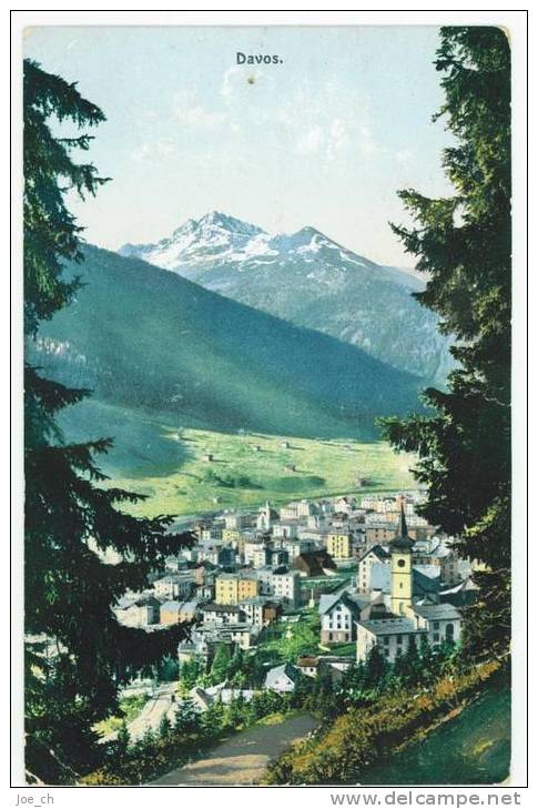Schweiz/Suisse: Farb-AK Davos 1907 (2 Scans) - Davos