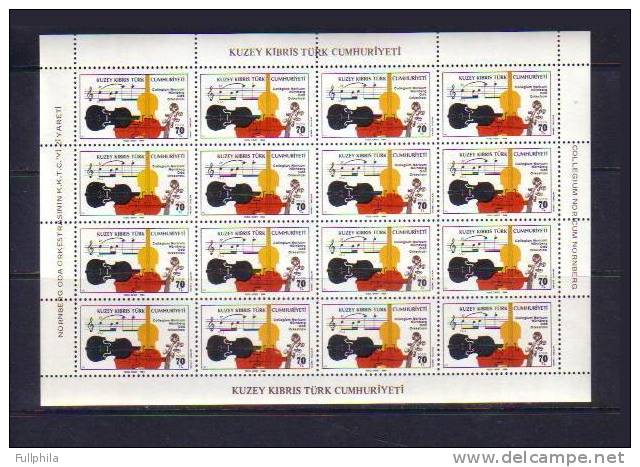 1984 NORTH CYPRUS VISIT OF THE GERMAN NURNBERG CHAMBER ORCHESTRA MINI SHEET MNH ** - Nuovi