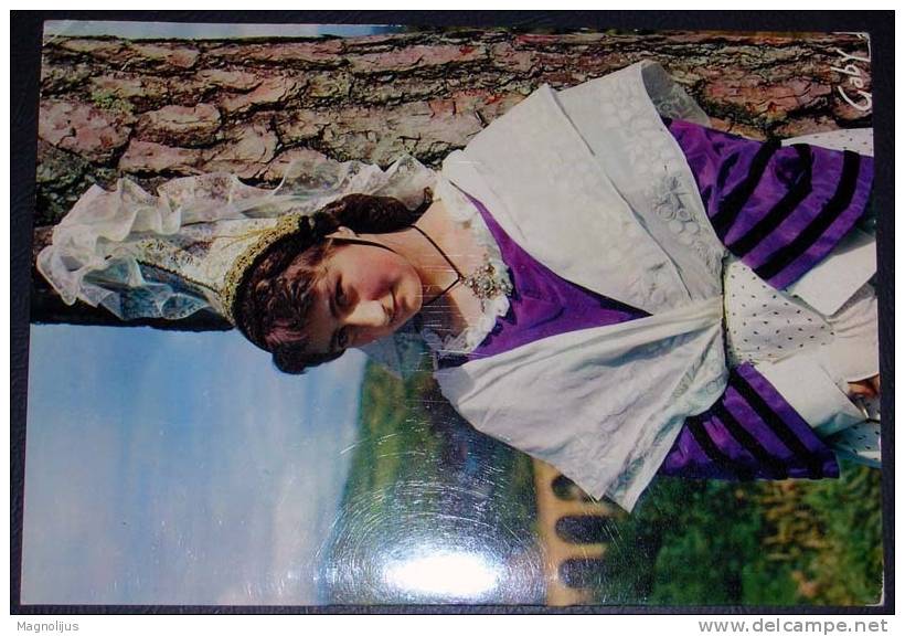 Esperanto,Congress Label And Stamp,France,Yvetot,Folkl Ore,Girl,Costume,postcard - Esperanto