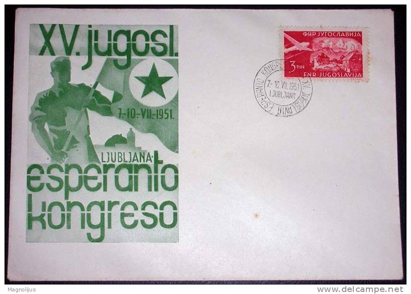 Esperanto,Yugoslavia,Event Cover And Stamp,Congress,Ljubljana,Slovenia,vintage - Esperanto