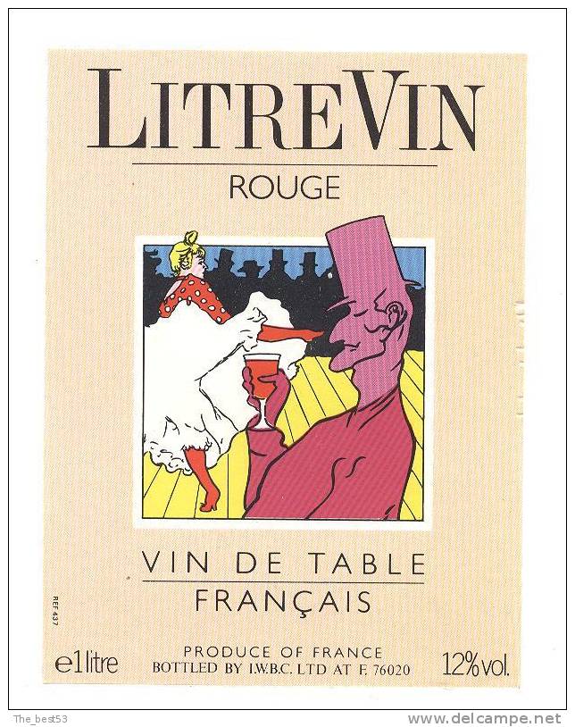 Etiquette De Vin De Table Rouge   -   Thème Danse Cabaret - Ballo