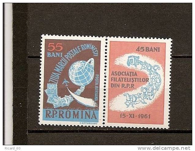 Timbre(s) Neuf(s) De Roumanie,  Journée Du Timbre,  Avec Vignette, Poste Aérienne - Unused Stamps