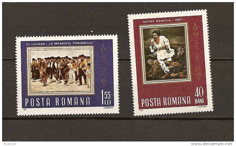Timbre(s) Neuf(s) De Roumanie, 60è Anniversaire De L'insurrection Paysanne, Tableaux - Unused Stamps