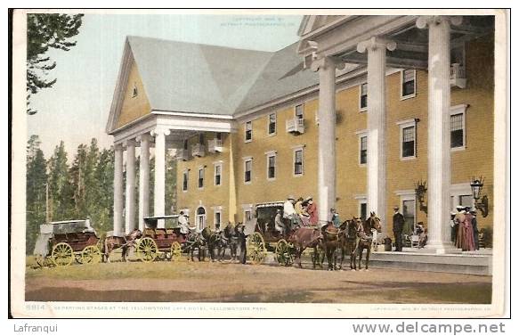 ETATS UNIS -ref No 235- Departing Stages At The Yellowstone Lake Hotel -yellowstone Park  - Bon Etat - Autres & Non Classés