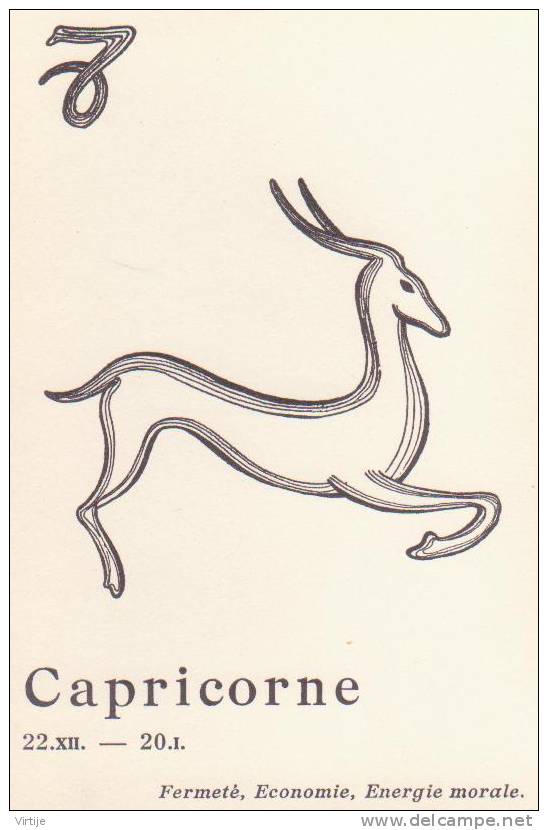 CP. SIGNE ZODIQUAL :   CAPRICORNE.- N° 800.- Ed. Francesca. - Astrologie