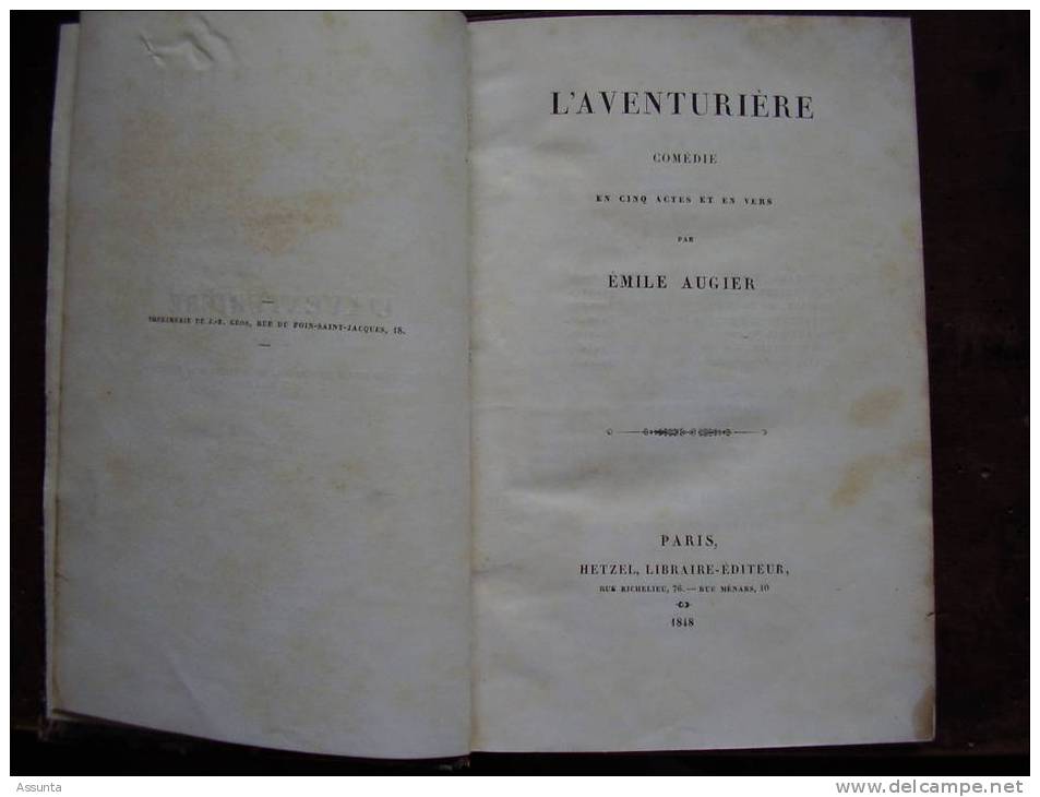 Emile Augier Né à Valence - Drôme - 1820 - 2 Comédies - 1848 - Auteurs Français