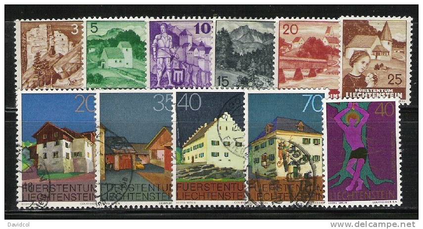 R184.-.LIECHTENSTEIN .- LOT OF 11 DIFFERENT STAMPS.MNH/ USED .- EARLIES AND MODERN. VALUE : 18 EUROS - Usati