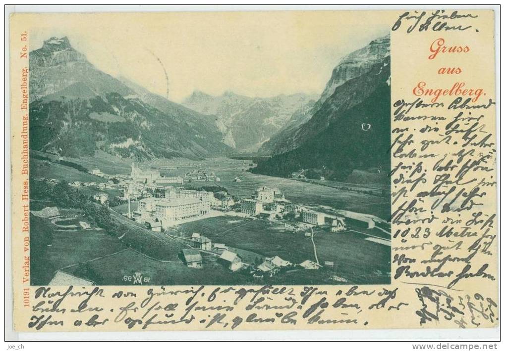 Schweiz/Suisse: Gruss Aus Engelberg, 1900, 2 Scans, - Engelberg