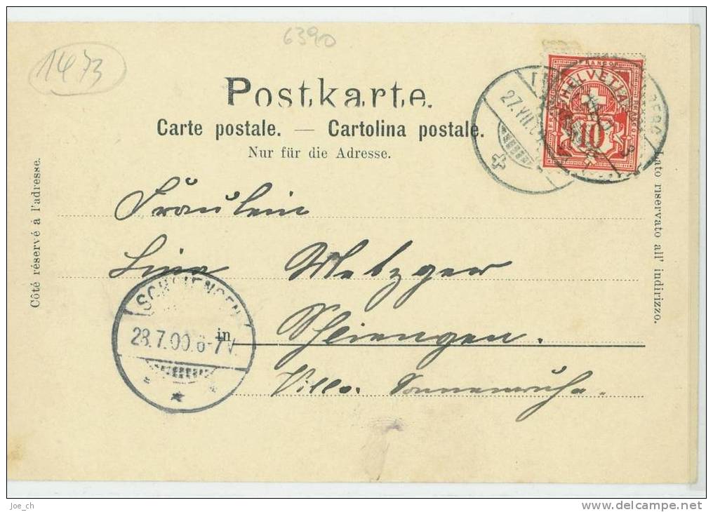 Schweiz/Suisse: Gruss Aus Engelberg, 1900, 2 Scans, - Engelberg