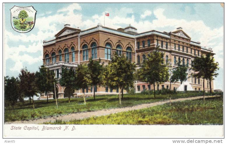 State Capitol In Bismark ND On Vintage Postcard - Sonstige & Ohne Zuordnung