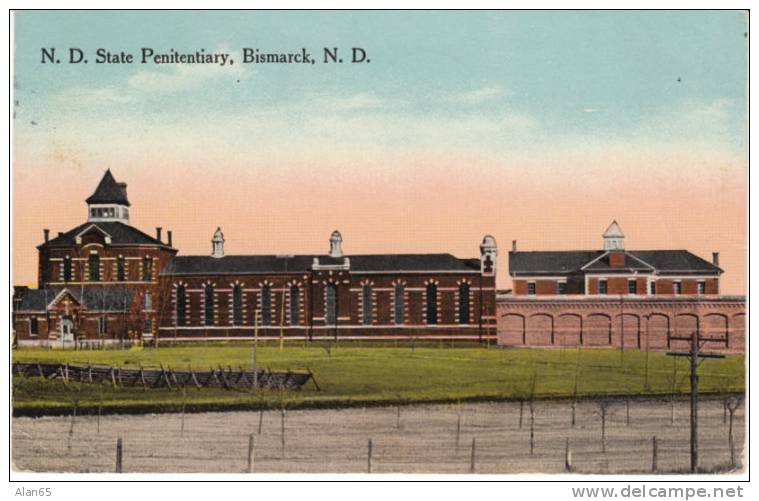 North Dakota State Penitentiary, Bismark ND, Prison On Vintage Postcard - Otros & Sin Clasificación