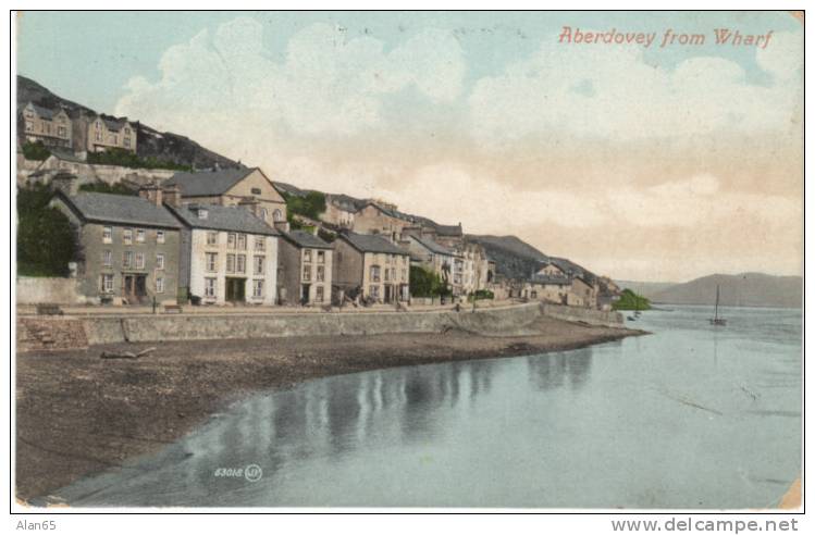 Aberdovey From The Wharf On Vintage Postcard - Merionethshire