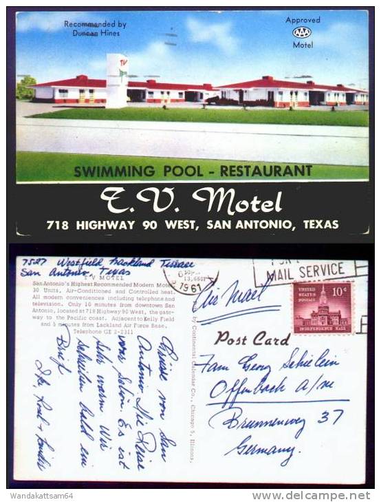 AK TV MOTEL San Antonio´s Highest Recommended Modern Motel. 30 Units, 1961 Swimming Pool Restaurant - San Antonio