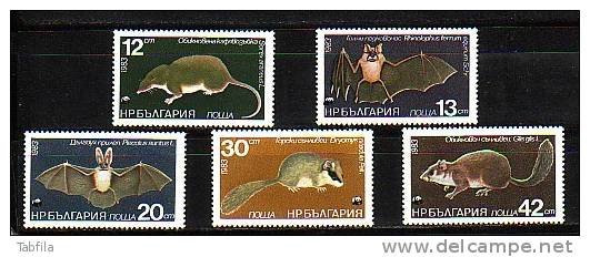 BULGARIA \ BULGARIE - 1983 - Petites Mammiferes - Rongeurs - 5v** - Rodents