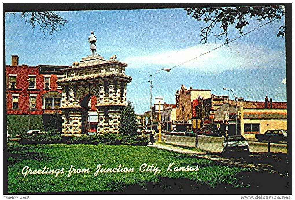 AK  CITY PARK & MAIN STREET,  Junction City, Kansas  TOPEKA, KS 666 28 APR 1988 PM Nach Hammelburg - Autres & Non Classés