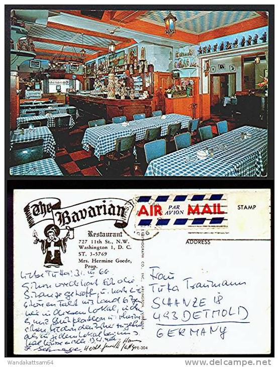 The Bavarian Restaurant, 727 11th St., N. W. Washington 1, D. C. ST. 3-5769 Mrs. Hermine Goede, Prop. - Washington DC
