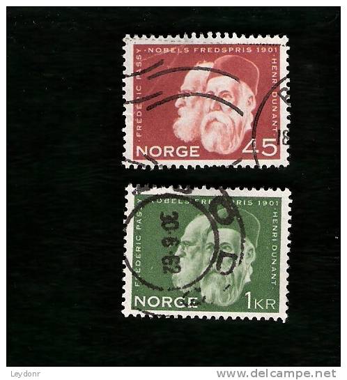Norway - Scott # 401-402 Frederic Passy - Henri Dunant - Used Stamps