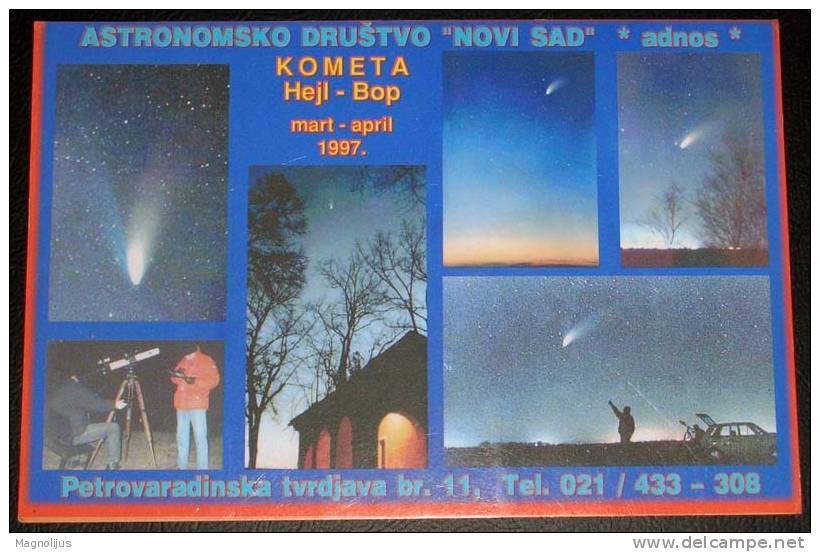 Astronomy,Cosmos,Comet Hail-Bop,Observatory,Novi Sad,Vojvodina,Serbia,postcard - Astronomy