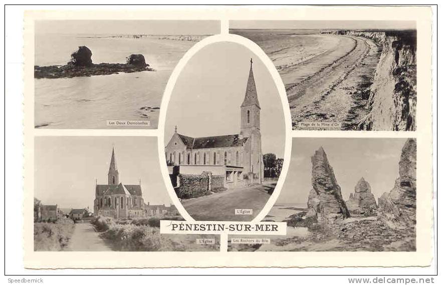 12195 PENESTIN Carte Multi Vues  Gaby, Sans N° Eglise, Plage Mine D'or - Pénestin