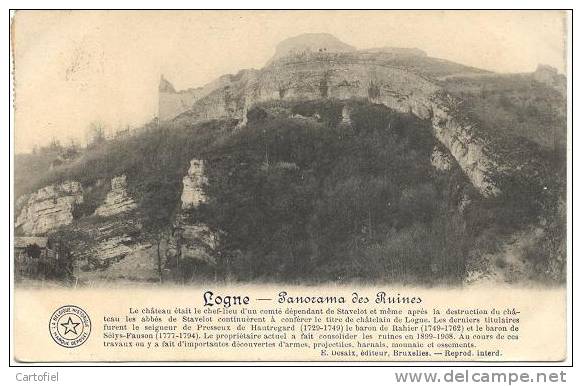 LOGNE-PANORAMA DES RUINES-CHATEAU-KASTEEL - Ferrieres