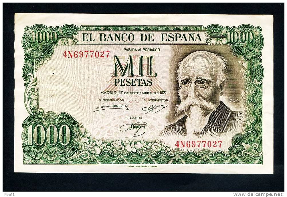 1000 Pesetas "ESPAGNE"    17 Septiembre 1971   XF  Bc29 - 1000 Peseten