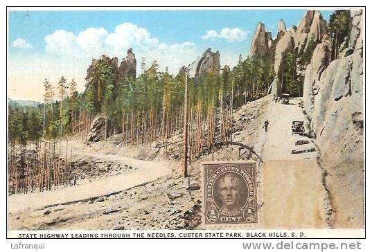 ETATS UNIS - Ref No 345- State Highway Leading Through The Needles ,custer State Park , Black Hills -s D -bon Etat - Autres & Non Classés