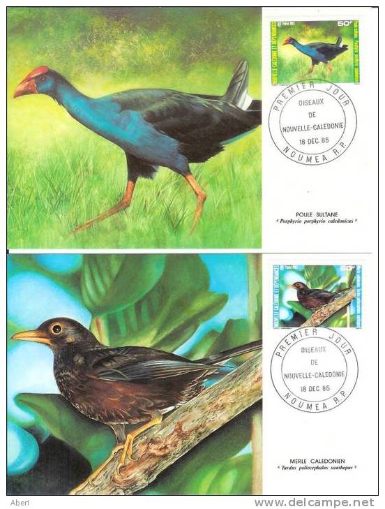 FDC 153 Nlle CALEDONIE - POSTE 510 - 511 - OISEAUX De NC - CARTES MAXIMUM - BIRDS - Maximum Cards